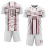 Custom Sublimation Jersey Soccer White Uniform Lines Burgundy Custom Sublimation Jersey Soccer White Uniform Lines Burgundy