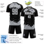 Fragment Gray-White Black Jersey Soccer Uniform Custom Sublimation Abstract Art Fragment Gray-White Black Jersey Soccer Uniform Custom Sublimation Abstract Art