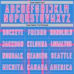 Pink-White Soccer Uniform Custom Jersey Sublimation Blue Powder Lines Pink-White Soccer Uniform Custom Jersey Sublimation Blue Powder Lines