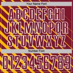 Uniform Sublimation Crimson-White Custom Lines Jersey Soccer Gold Uniform Sublimation Crimson-White Custom Lines Jersey Soccer Gold