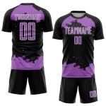 Uniform Jersey Medium Custom Sublimation Soccer Art Black Fragment Purple-White Abstract Uniform Jersey Medium Custom Sublimation Soccer Art Black Fragment Purple-White Abstract