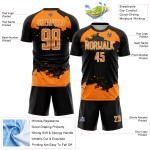 Fragment Sublimation Black Jersey Abstract Bay Uniform Custom Soccer Orange-White Art Fragment Sublimation Black Jersey Abstract Bay Uniform Custom Soccer Orange-White Art