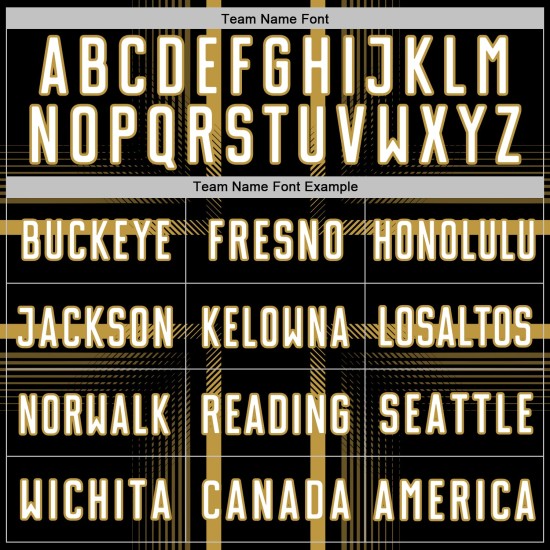 Sublimation Soccer Custom Gold Uniform White-Old Black Jersey Lines Sublimation Soccer Custom Gold Uniform White-Old Black Jersey Lines