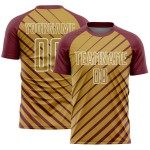 Soccer Uniform Burgundy Gold-White Old Lines Sublimation Jersey Custom Soccer Uniform Burgundy Gold-White Old Lines Sublimation Jersey Custom