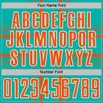 Sublimation Uniform Jersey Custom Aqua Soccer Orange-White Lines