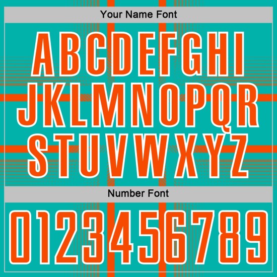 Sublimation Uniform Jersey Custom Aqua Soccer Orange-White Lines