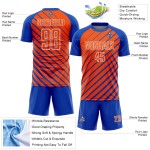 Lines Jersey Soccer Orange-White Blue Thunder Uniform Sublimation Custom Lines Jersey Soccer Orange-White Blue Thunder Uniform Sublimation Custom