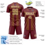 Uniform Custom Sublimation Jersey Gold-White Lines Burgundy Soccer Old Uniform Custom Sublimation Jersey Gold-White Lines Burgundy Soccer Old