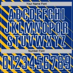 Royal-White Sublimation Custom Soccer Jersey Gold Lines Uniform