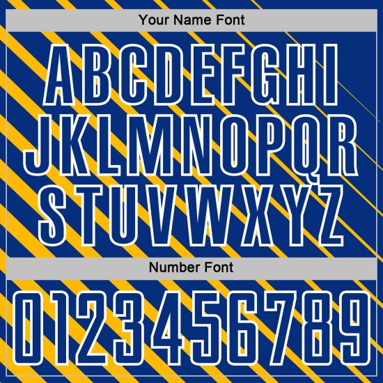 Royal-White Sublimation Custom Soccer Jersey Gold Lines Uniform