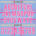 Uniform Blue Sublimation Soccer Custom Lines Pink-White Jersey Light Uniform Blue Sublimation Soccer Custom Lines Pink-White Jersey Light