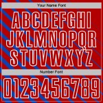 Custom Thunder Sublimation Jersey Uniform Red-White Soccer Lines Blue