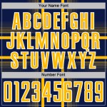 Gold-White Sublimation Navy Soccer Custom Lines Uniform Jersey Gold-White Sublimation Navy Soccer Custom Lines Uniform Jersey