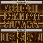 Sublimation Custom Old Lines Brown Soccer Jersey Gold Uniform