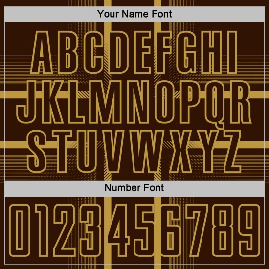 Sublimation Custom Old Lines Brown Soccer Jersey Gold Uniform