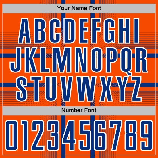 Lines Custom Orange Jersey Royal-White Uniform Sublimation Soccer Lines Custom Orange Jersey Royal-White Uniform Sublimation Soccer