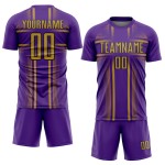 Lines Old Jersey Sublimation Gold-Black Purple Uniform Soccer Custom Lines Old Jersey Sublimation Gold-Black Purple Uniform Soccer Custom