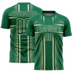Lines Sublimation Green Uniform Jersey Kelly Soccer Custom Cream