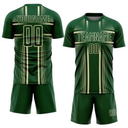 Lines Green Soccer Sublimation Jersey Cream Custom Uniform Lines Green Soccer Sublimation Jersey Cream Custom Uniform