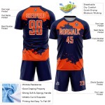 Sublimation Art Orange-White Soccer Navy Custom Abstract Uniform Fragment Jersey Sublimation Art Orange-White Soccer Navy Custom Abstract Uniform Fragment Jersey