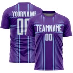 Soccer Sublimation Blue Jersey Lines Uniform White-Light Custom Purple Soccer Sublimation Blue Jersey Lines Uniform White-Light Custom Purple