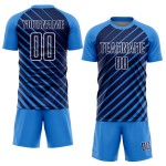 Blue Soccer Jersey Powder Navy-White Lines Sublimation Uniform Custom Blue Soccer Jersey Powder Navy-White Lines Sublimation Uniform Custom